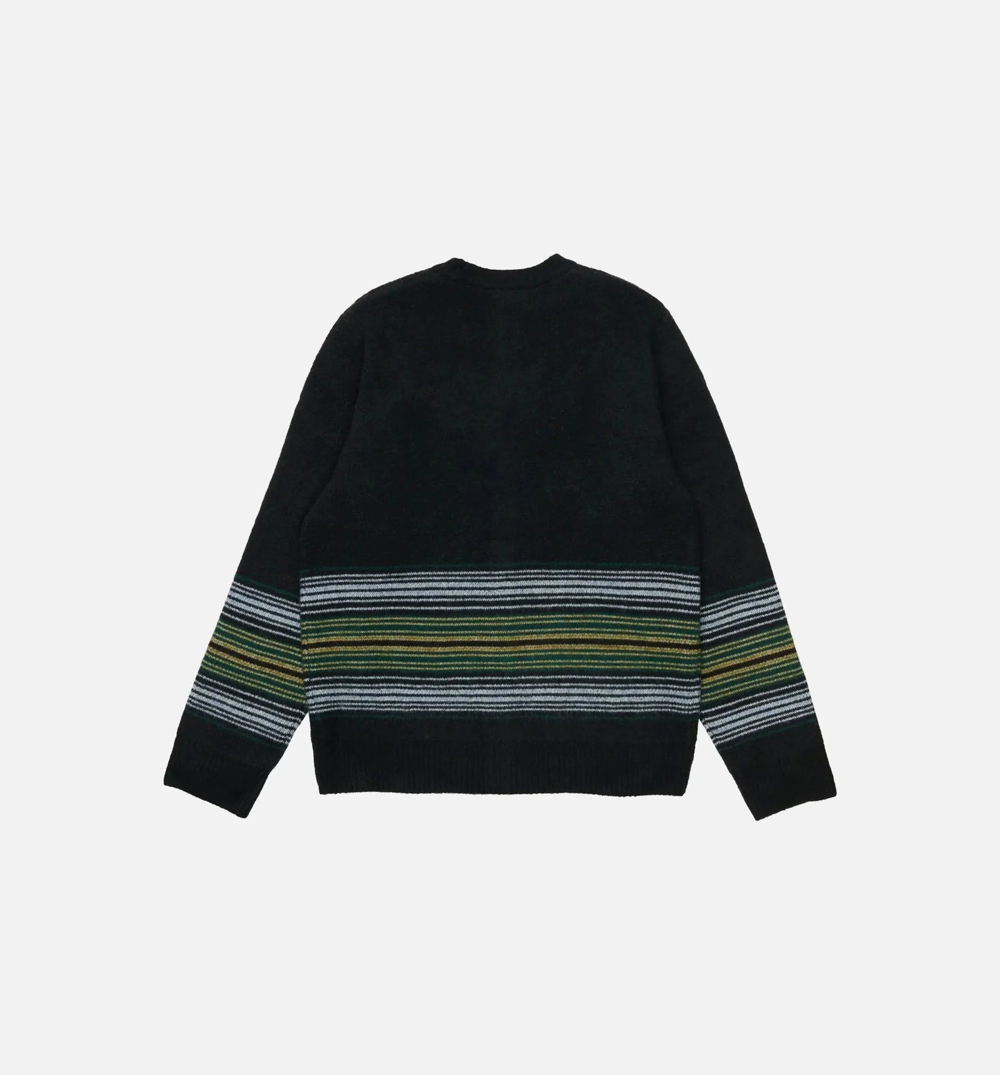 Dillon Stripe Cardigan Mens Sweater Black