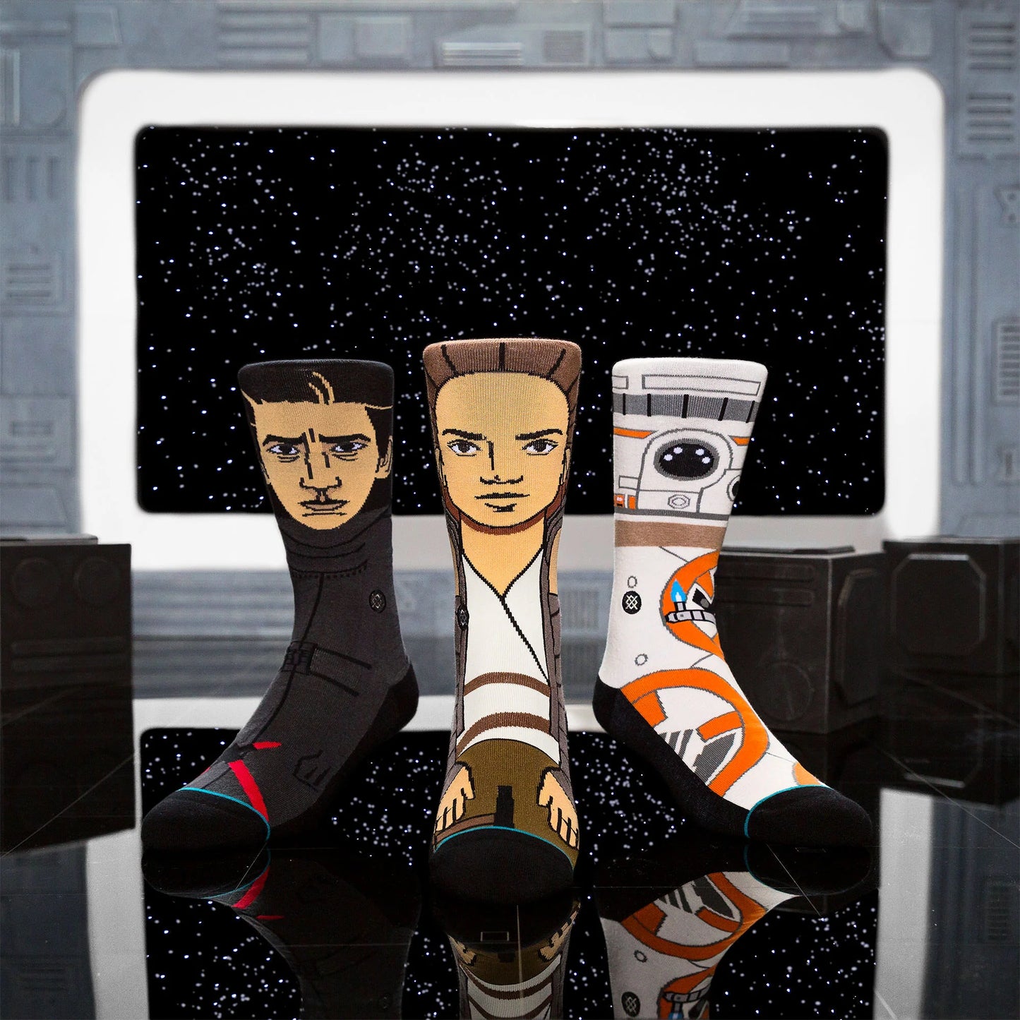 Star Wars the Force Awakens 3 Pack Socks Black