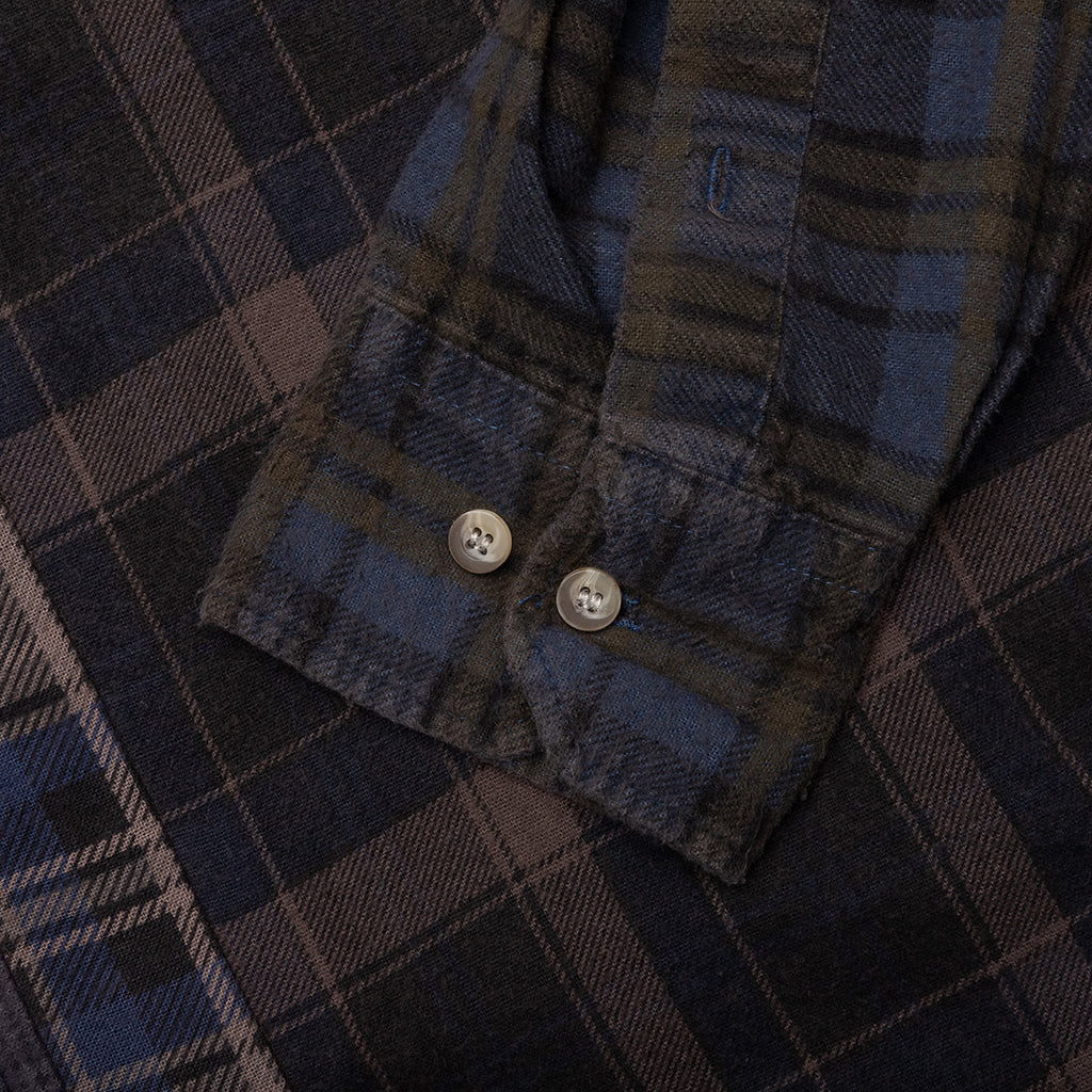 Over Dye 7 Cuts Wide Shirt Brown