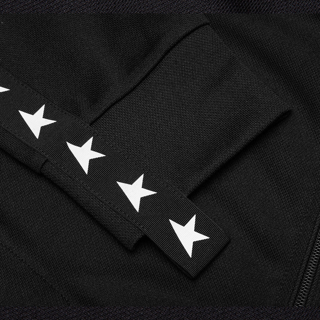 Star Zipped Track Jacket Black White