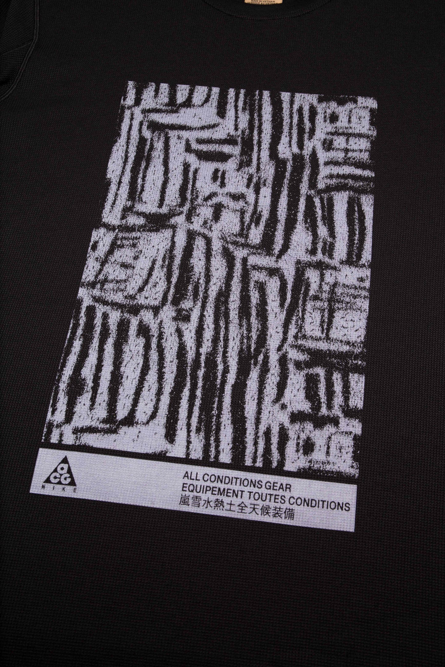 NRG ACG Waffle Long Sleeve Mens Shirt Black Black