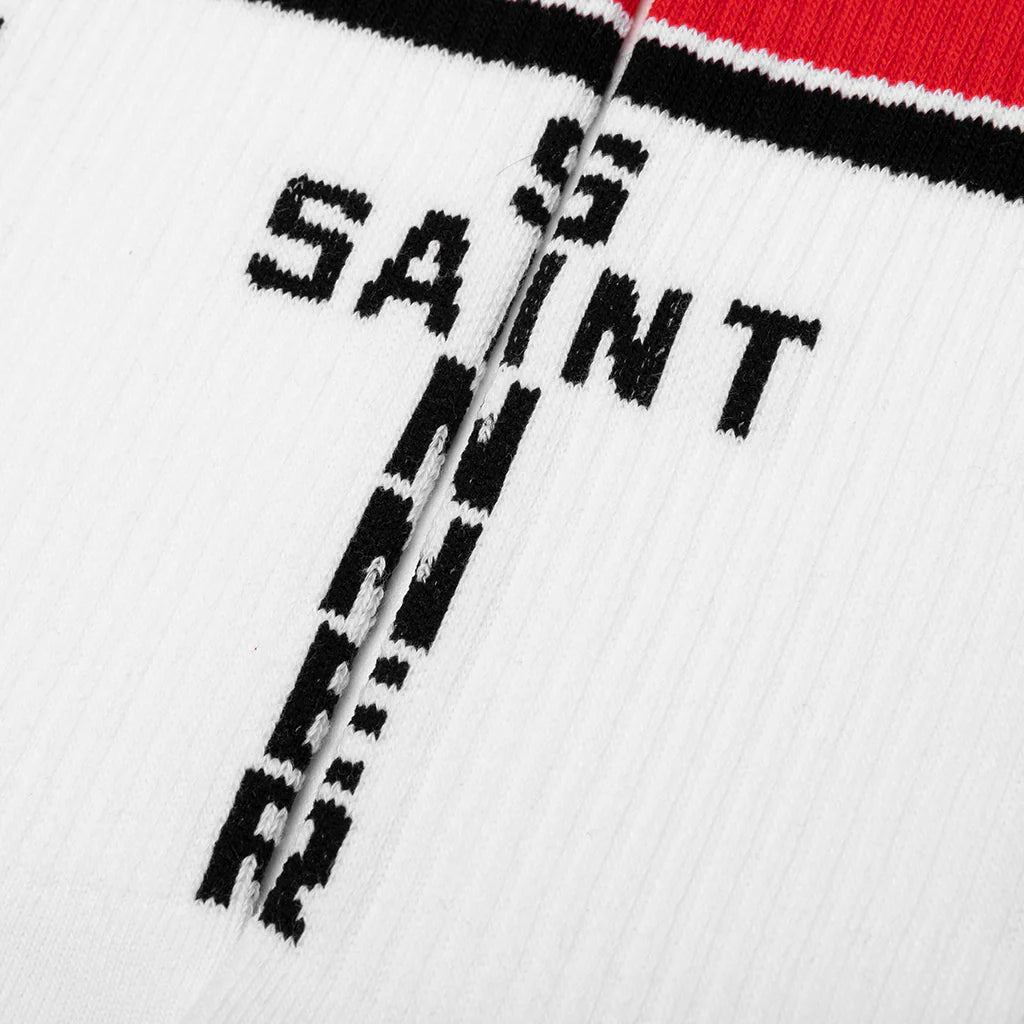 Saint Sinner Socks White Red
