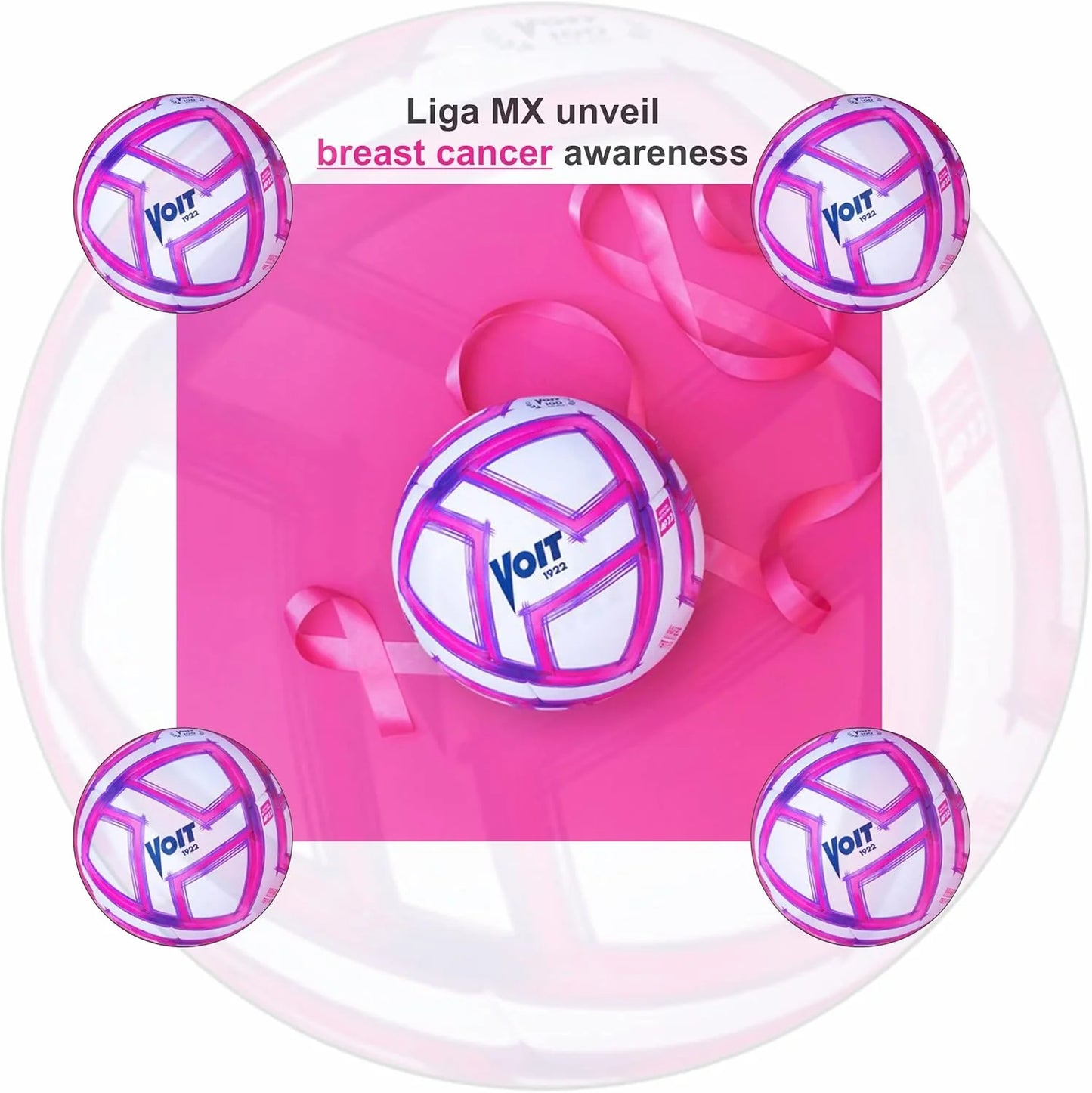 Voit Pro Officia FIFA Match Soccer Soccer Ball White Pink