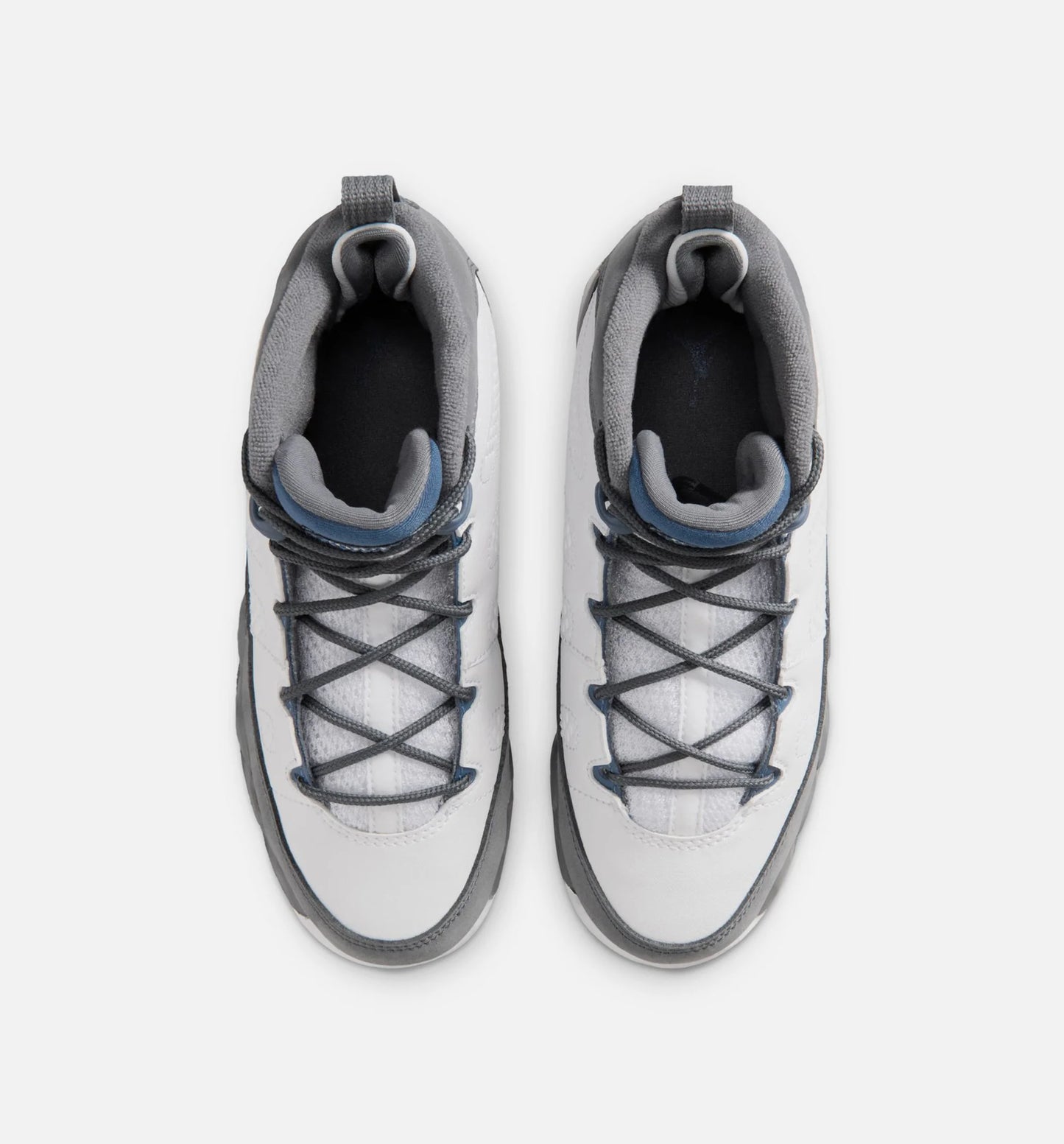 Air Jordan 9 Retro Flint Grey and French Blue Preschool Lifestyle Shoe White French Blue Flint Grey