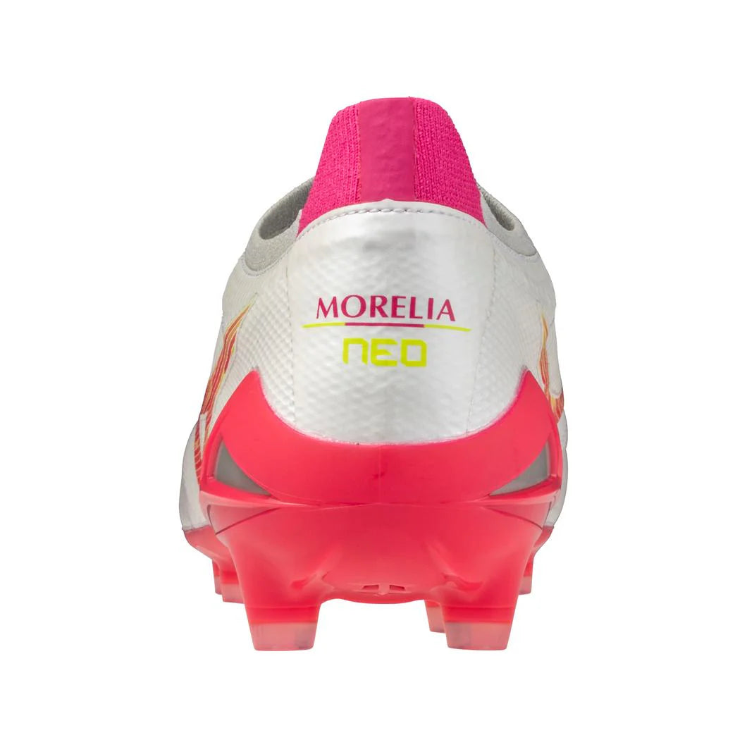 Mizuno Morelia Neo IV Beta Elite FG Firm Ground Soccer Cleats White Pink