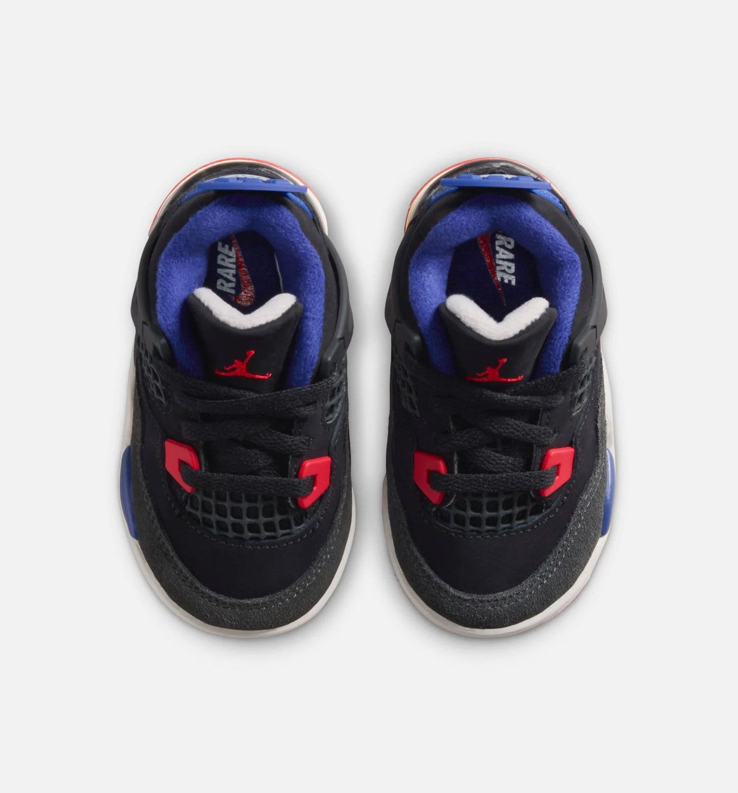 Air Jordan 4 Retro Rare Air Infant Toddler Lifestyle Shoe Black Fire Red Deep Royal Blue