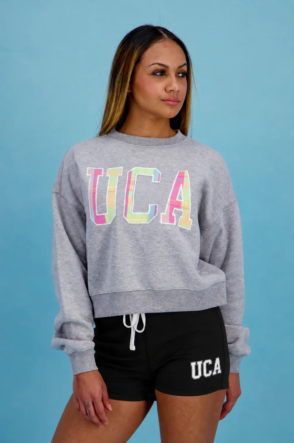 UCA Heather Grey Plaid Pullover