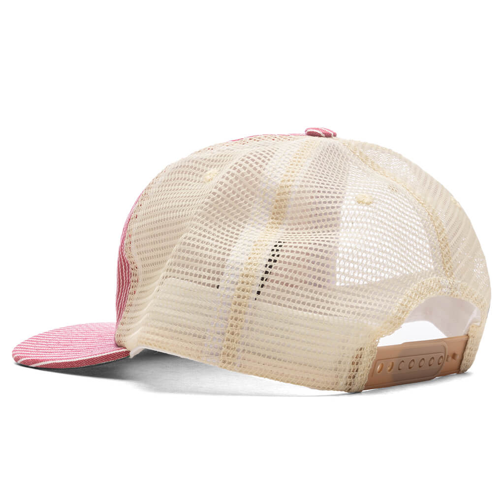 Red Striped Tobacco Trucker Hat Red Off White