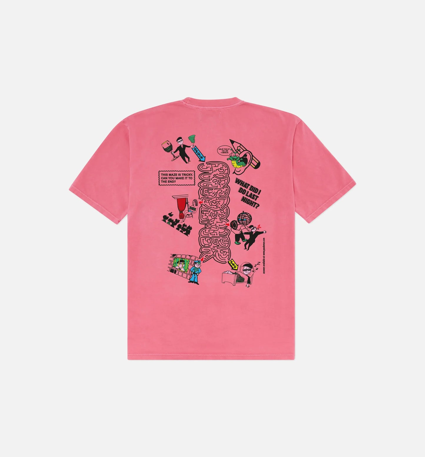 Hard Times Maze Mens Short Sleeve Shirt Pink