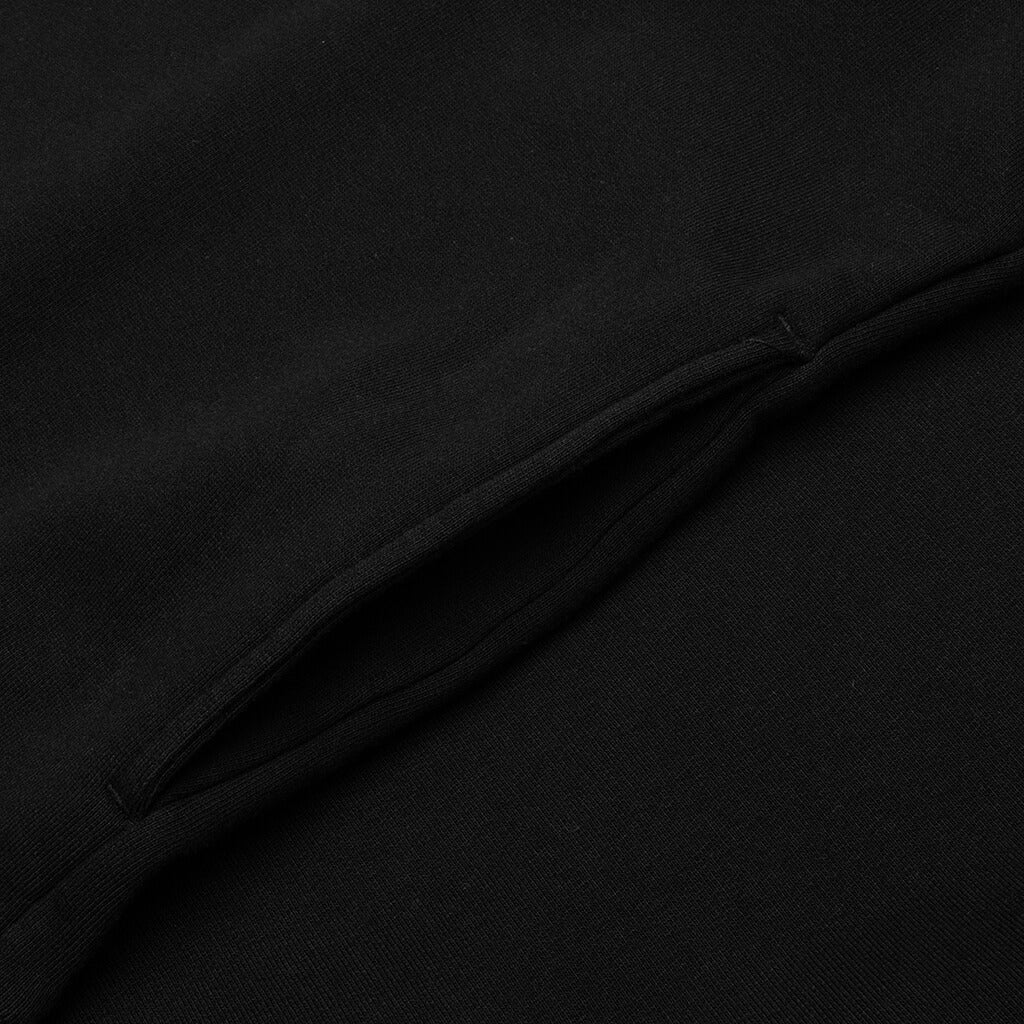 Logo Embroidery Hoodie Black