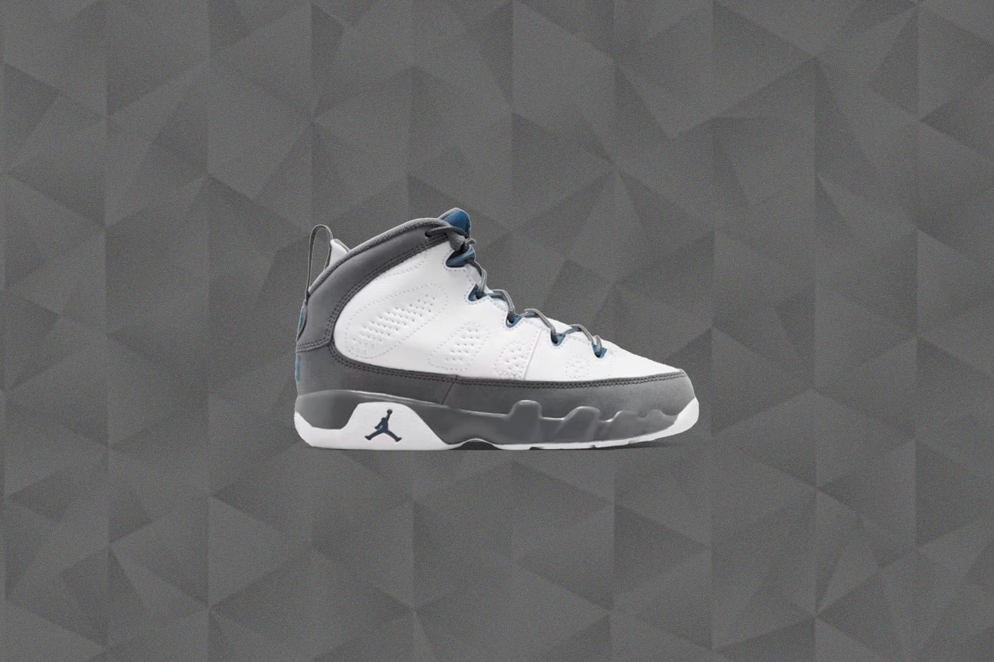 Air Jordan 9 Retro Flint Grey PS White French Blue Flint Grey