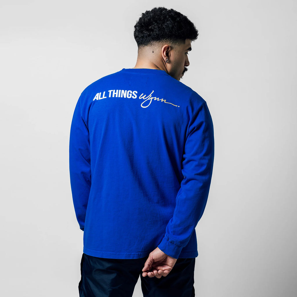 Feature x Wynn Logo Lock Up L S Tee Dazzling Blue