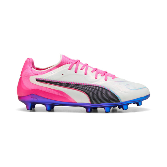 PUMA King 20 Ultimate FG AG Firm Ground Artificial Ground Mens Soccer Cleats White Pink Aqua