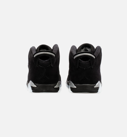 Air Jordan 6 Retro Metallic Silver Infant Toddler Lifestyle Shoe Black