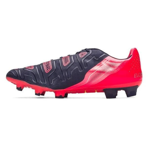 PUMA Evopower 12 FG Firm Ground Soccer Cleats Peacoat White Bright Plasma