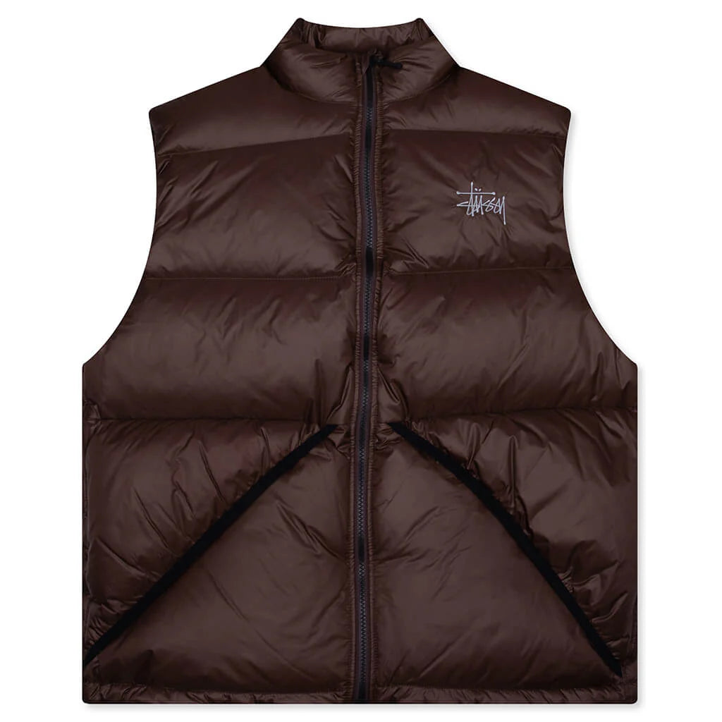 Micro Ripstop Down Vest Brown