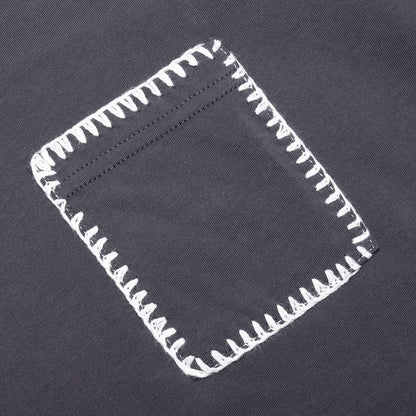 Blanket Stitch Vintage Tee Sun Faded Grey