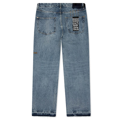 Anti K Trashed 1999 Pant Public Blue