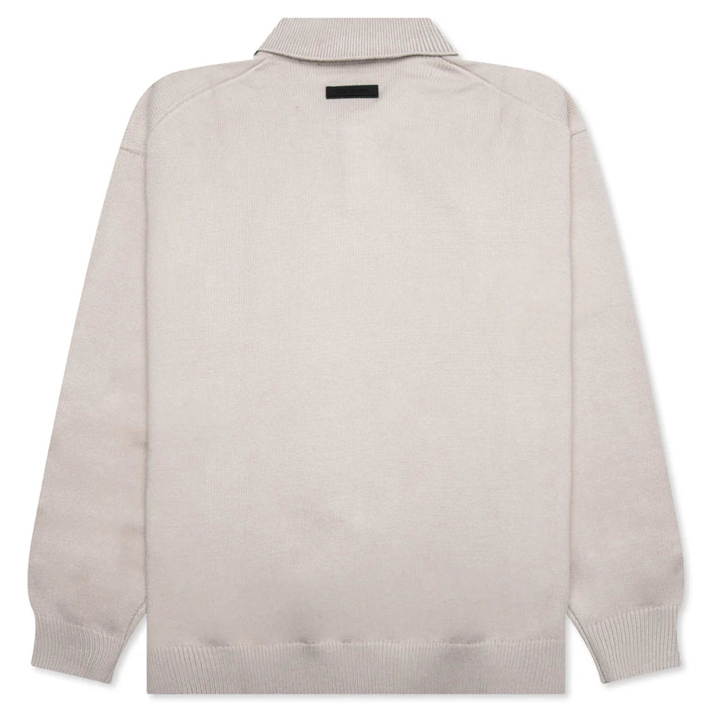 Essentials Knit Polo Silver Cloud