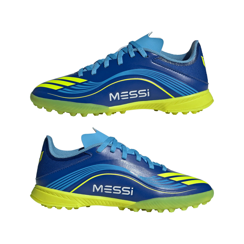 adidas F50 Messi League TF Youth Soccer Cleats Royal Blue Yellow Blue