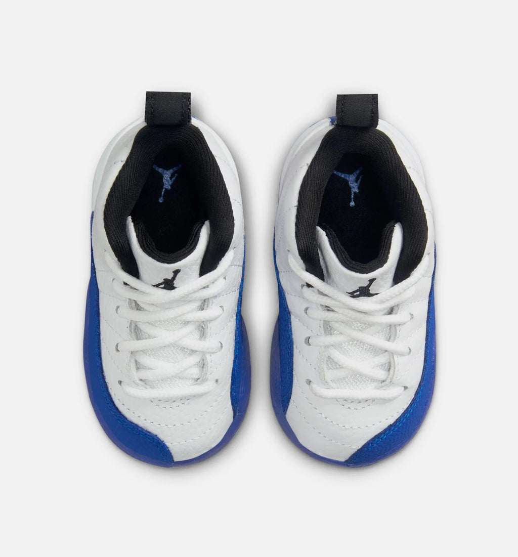 Air Jordan 12 Retro White and Game Royal Infant Toddler Lifestyle Shoe White Black Game Royal