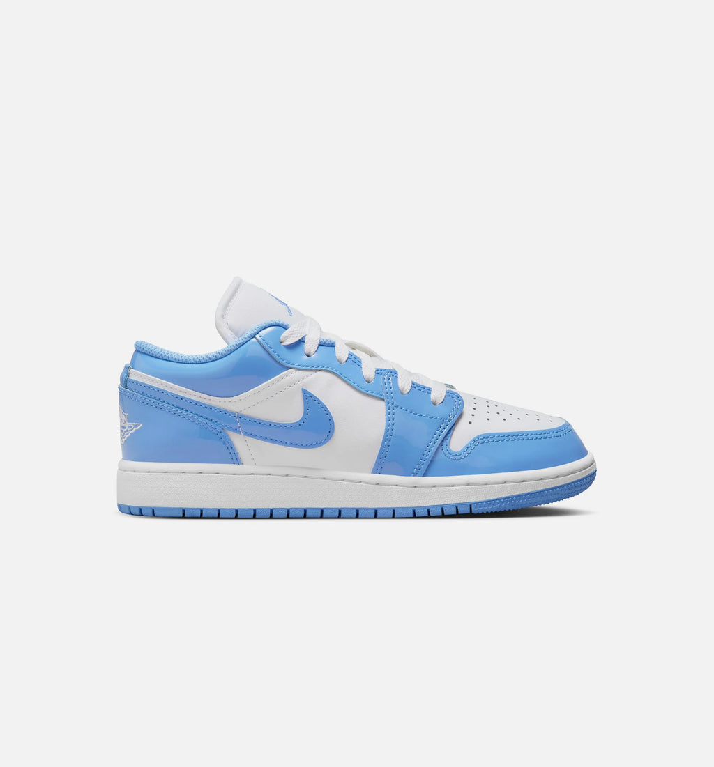 Air Jordan 1 Low SE Legend Blue Patent Grade School Lifestyle Shoe White Legend Blue
