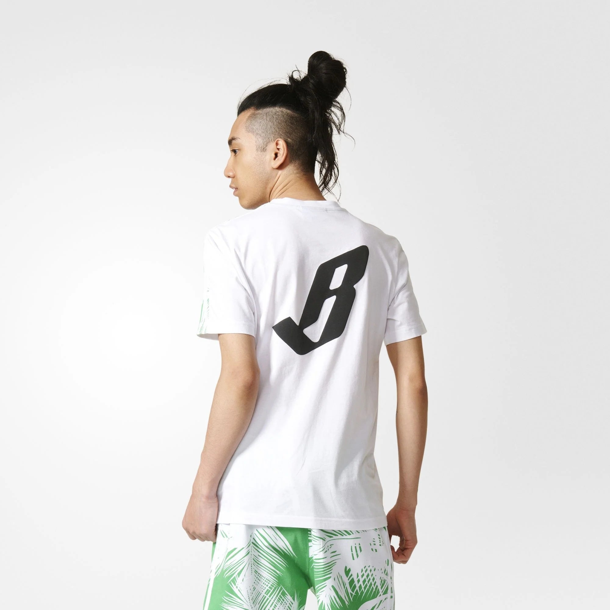 Pharrell Williams BBC Tee Palm Trees Mens White VIvid Green