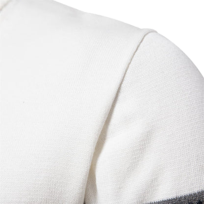 Mens Half Zip Stand Collar Polo Sweater
