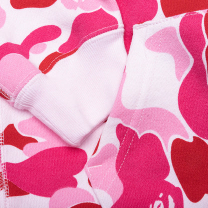 Kids Abc Camo Shark Zip Hoodie Pink