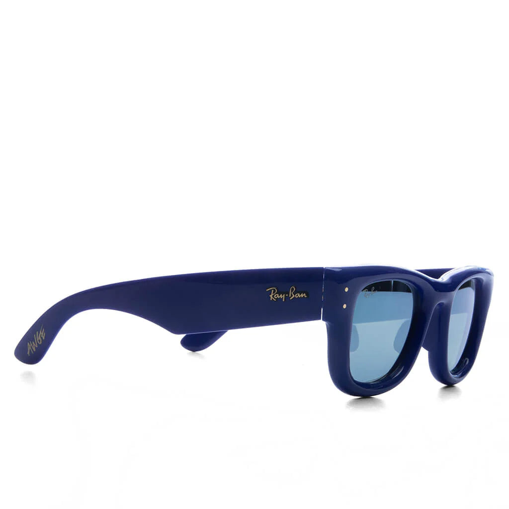 Ray Ban x AAP Rocky Wayfarer Puffer Blue Frame Silver Mirror Lens