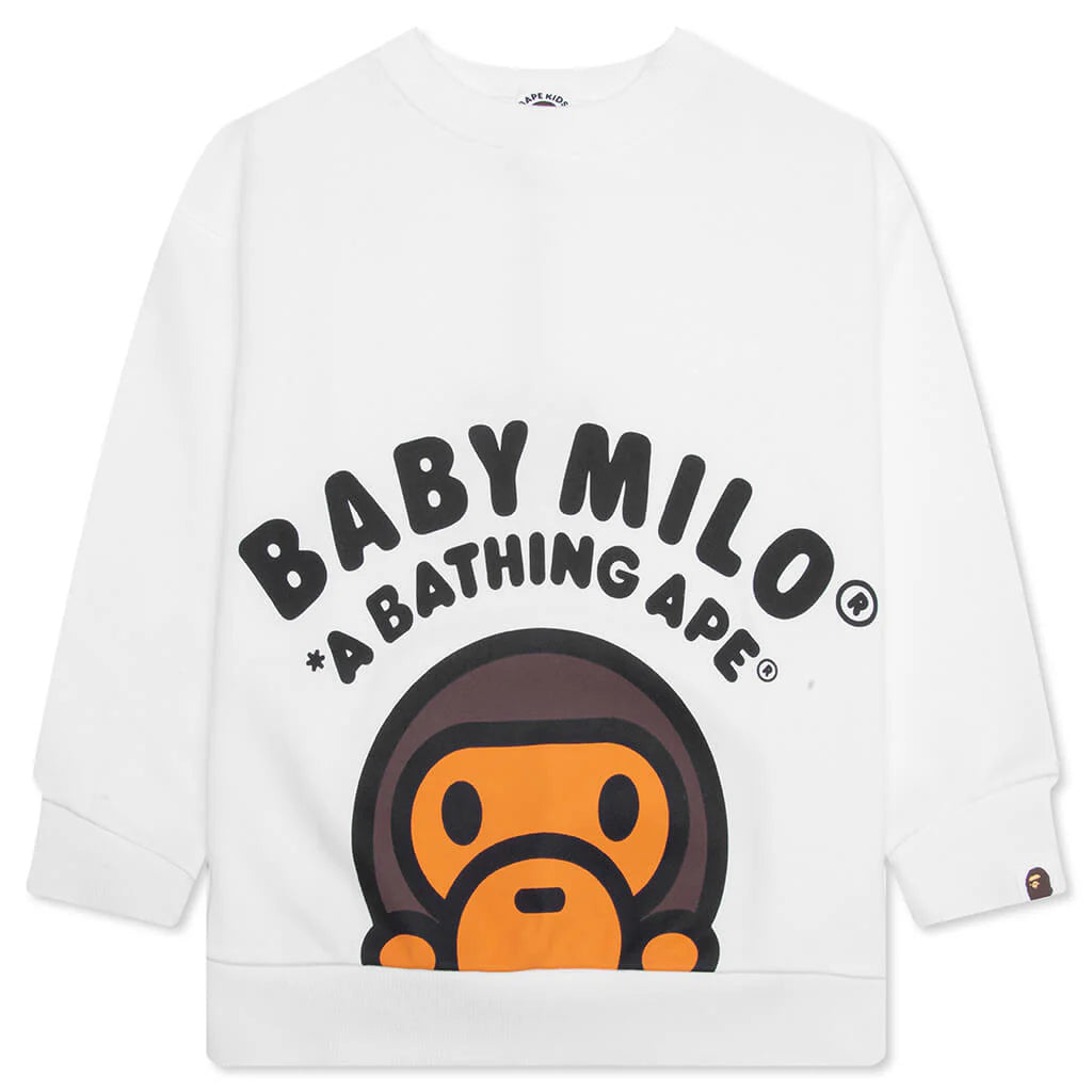 Kids Baby Milo Relaxed Fit Crewneck Sweatshirt White