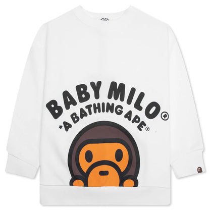 Kids Baby Milo Relaxed Fit Crewneck Sweatshirt White