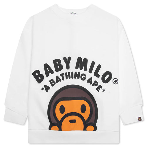 Kids Baby Milo Relaxed Fit Crewneck Sweatshirt White