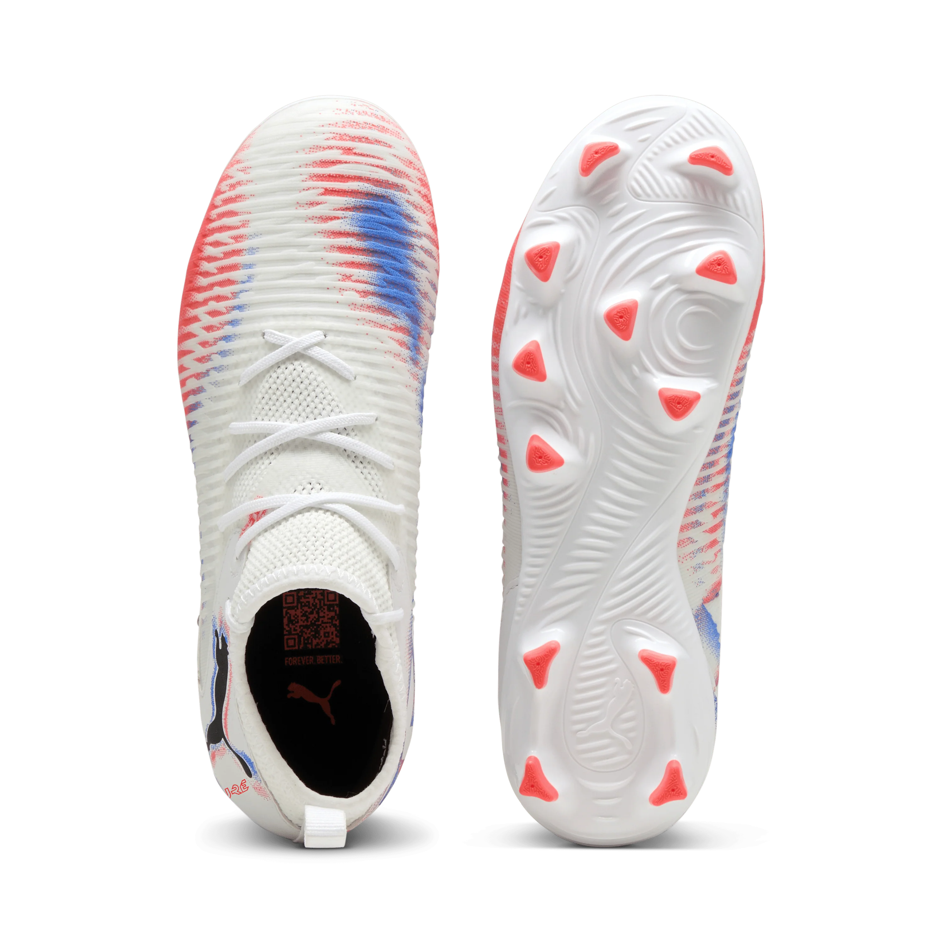PUMA Future 8 Match FG AG Firm Multi Ground Kids Soccer Cleats White Black