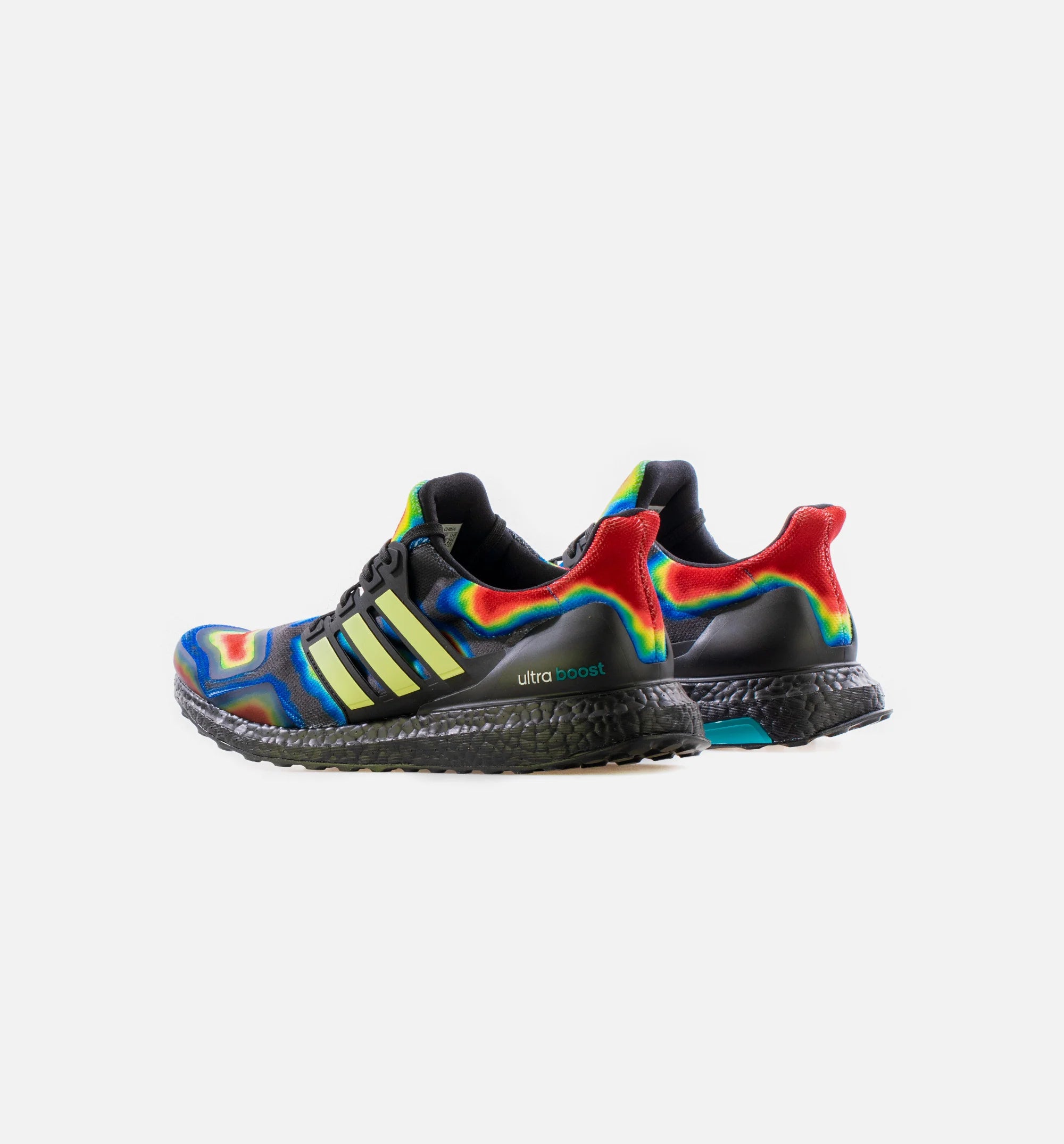 Ultra Boost Heat Map Mens Running Shoe Core Black Yellow Tint EQT Green