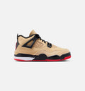 Air Jordan 4 Retro Preschool Lifestyle Shoe Sesame Fire Red Black White