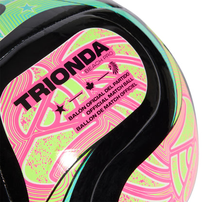 adidas World Cup 26 Trionda Pro Beach Soccer Ball Black Pink Lemon
