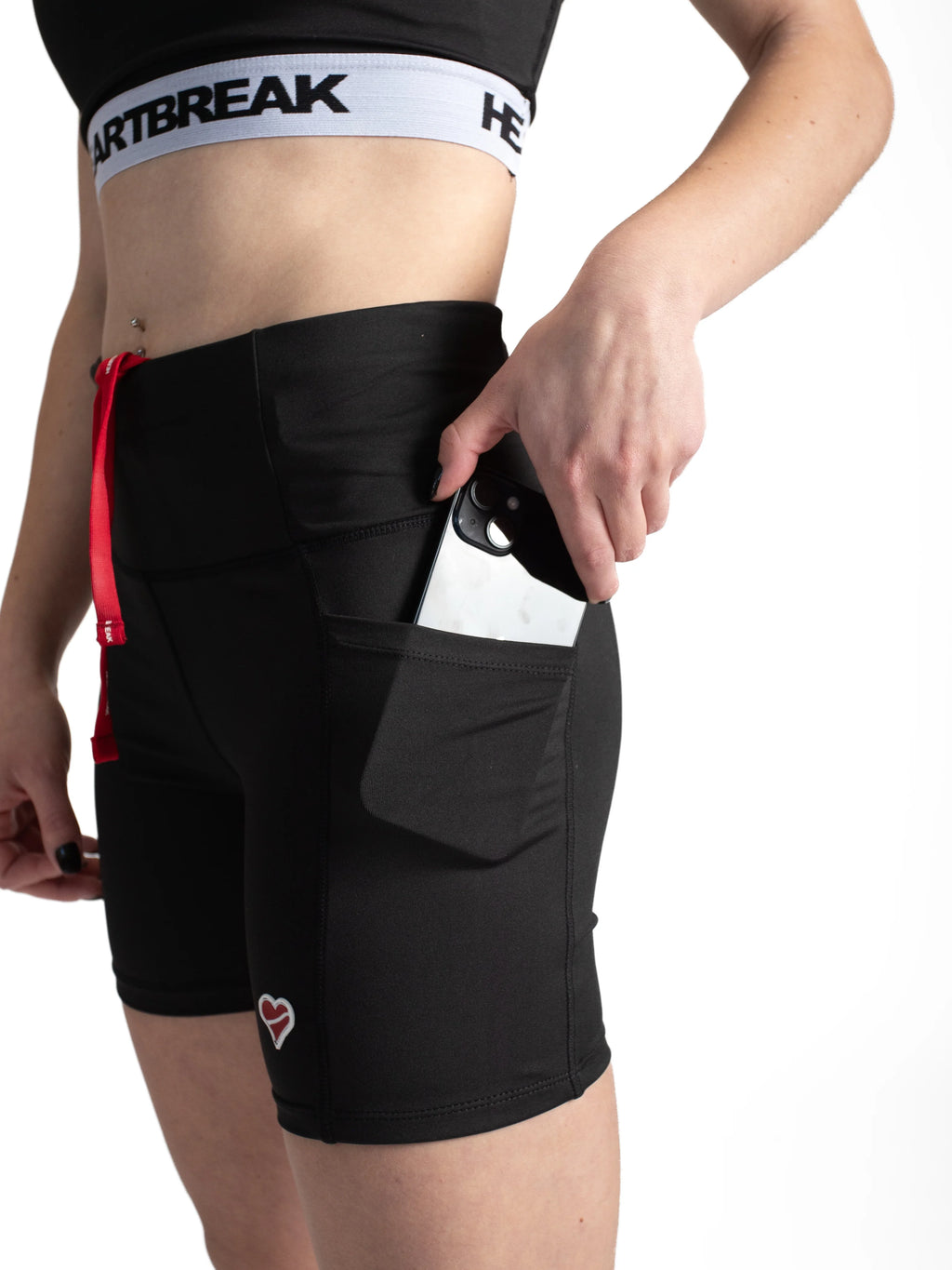 Heartbreak Womens Triple Pocket 5 Running Shorts