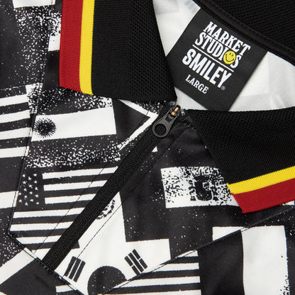 Smiley International Flags S S Soccer Jersey Black White