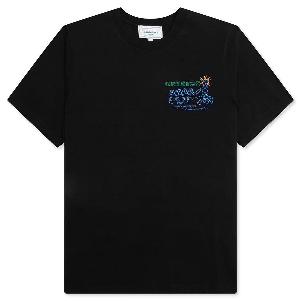 Pentathlon Screen Printed T Shirt Black