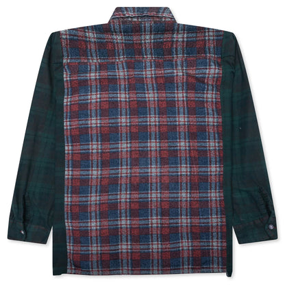 Over Dyed Ribbon Wide Shirt Green
