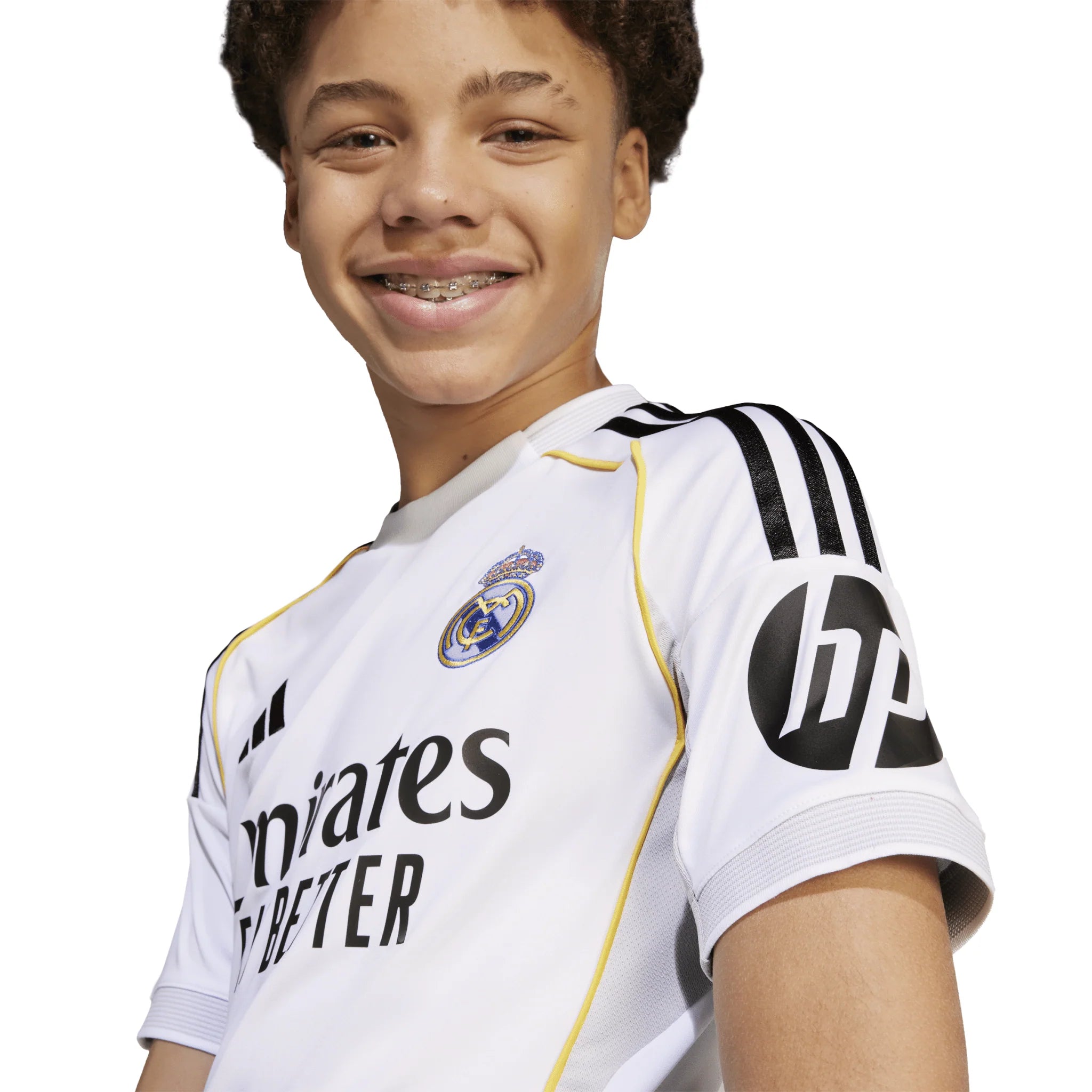adidas Real Madrid Home Youth Soccer Jersey 25 26 White