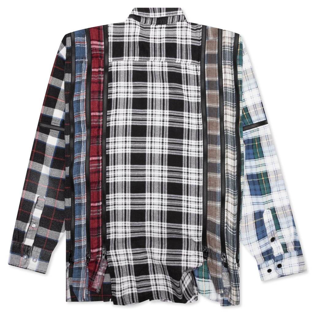 Flannel Shirt 7 Cuts Zipped Wide Shirt Assorted