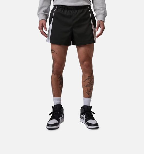 Brooklyn 4 Shortie Fleece Mens Shorts Black White Metallic Silver