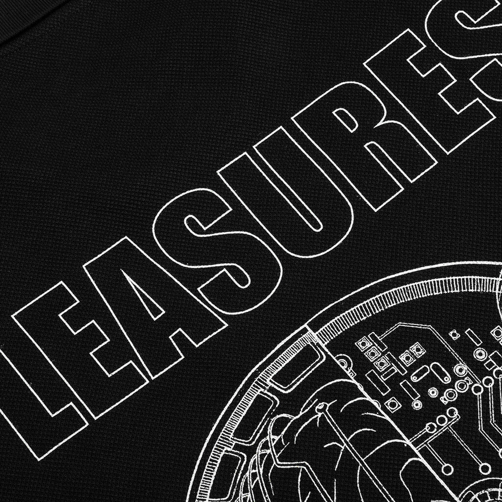 Schematic Long Sleeve Polo Black