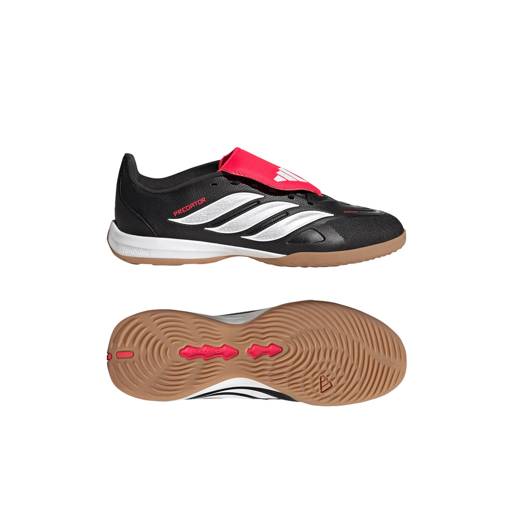 adidas Predator League Fold Over Tongue IN Indoor Youth Soccer Shoes Black White