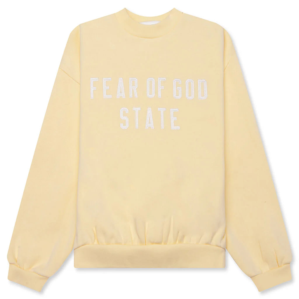 Kids 90s Fit Fleece Crewneck Garden Yellow