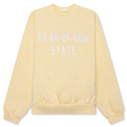 Kids 90s Fit Fleece Crewneck Garden Yellow