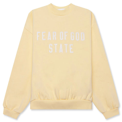 Kids 90s Fit Fleece Crewneck Garden Yellow