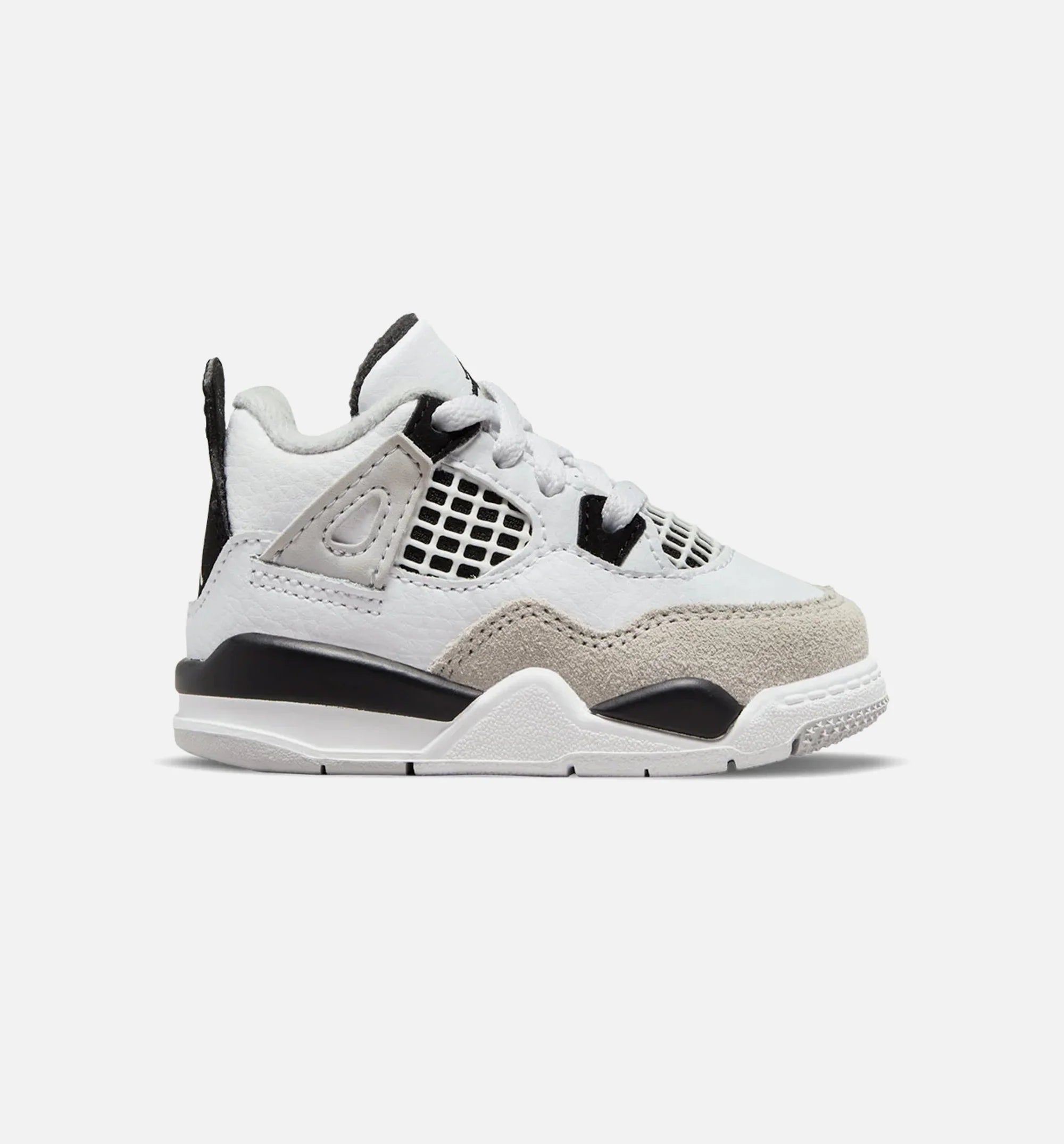 Air Jordan 4 Retro Military Black Infant Toddler Lifestyle Shoe White Black Free Shipping